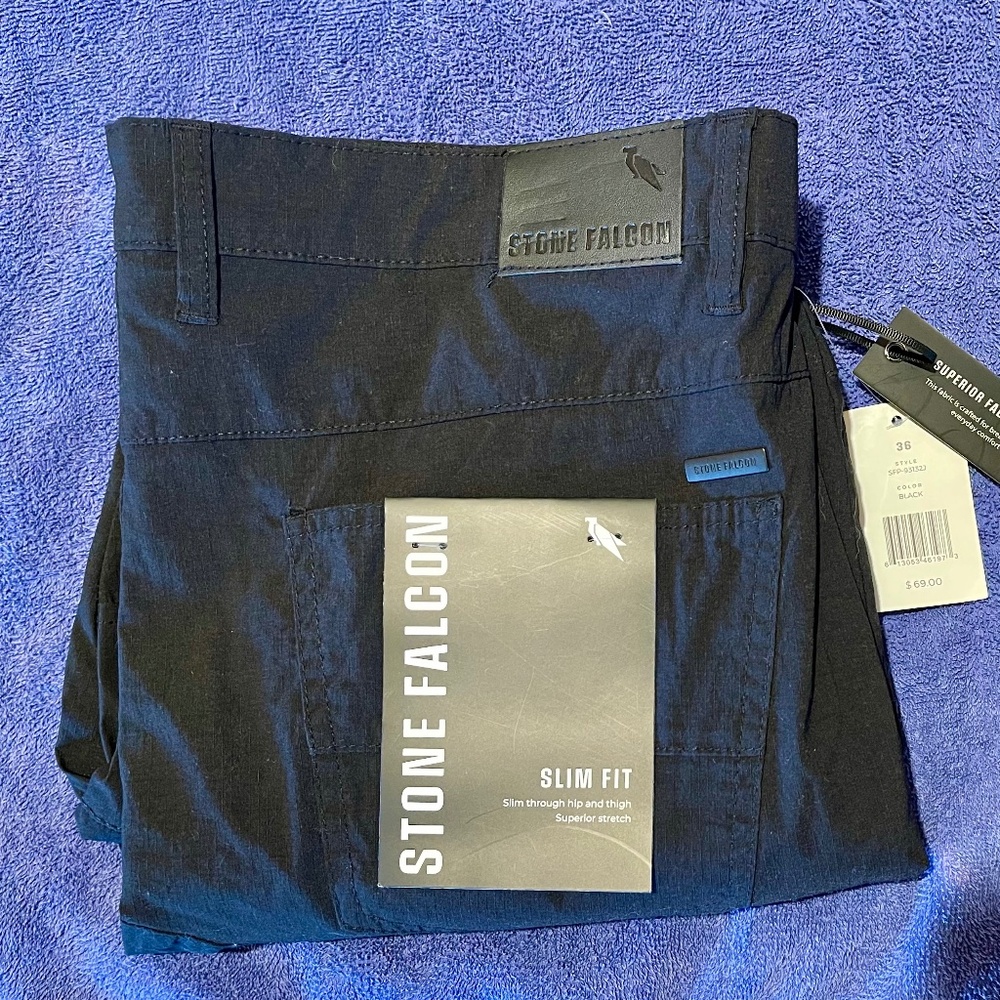 Stone Falcon Slim Fit Technical Cargo Pants – Stretch Nylon – Men’s 36 – NWT